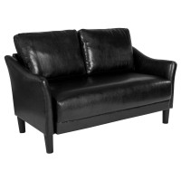 Flash Furniture SL-SF915-2-BLK-GG Asti Upholstered Loveseat in Black Leather